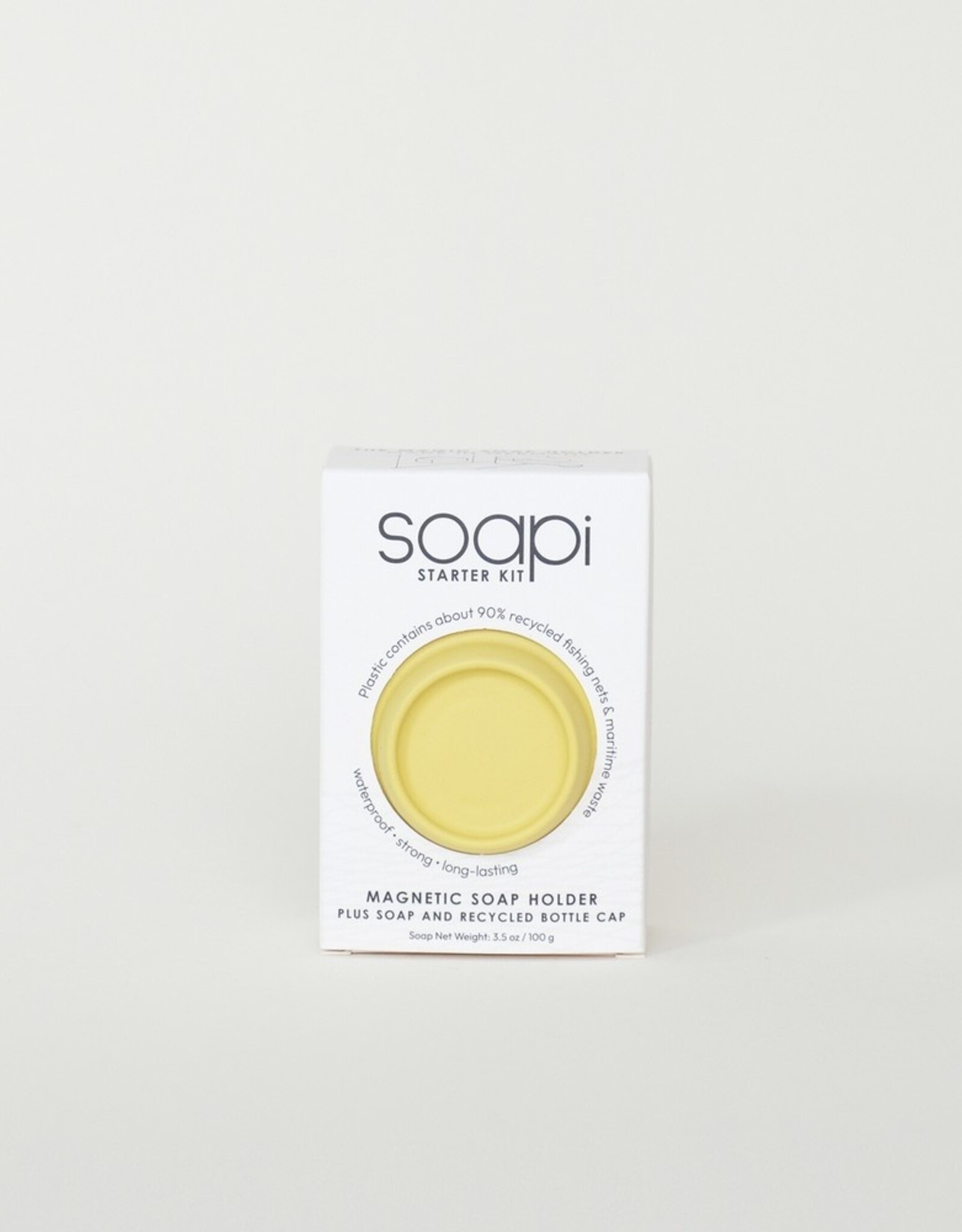SOAPI Magnetische Zeephouder + Zeep  + Kroonkurk Geel