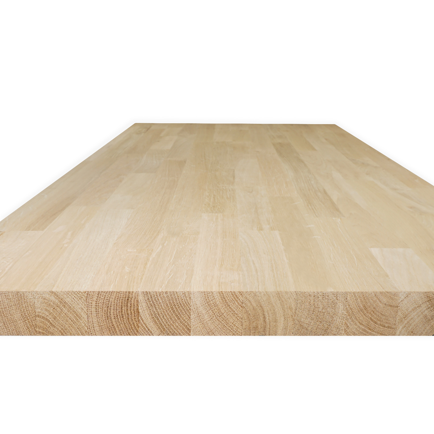  Arbeitsplatte Eiche massiv keilgezinkt - 4 cm dick - Eichenholz A-Qualität - Massivholz - Verleimt & künstlich getrocknet (HF 8-12%)