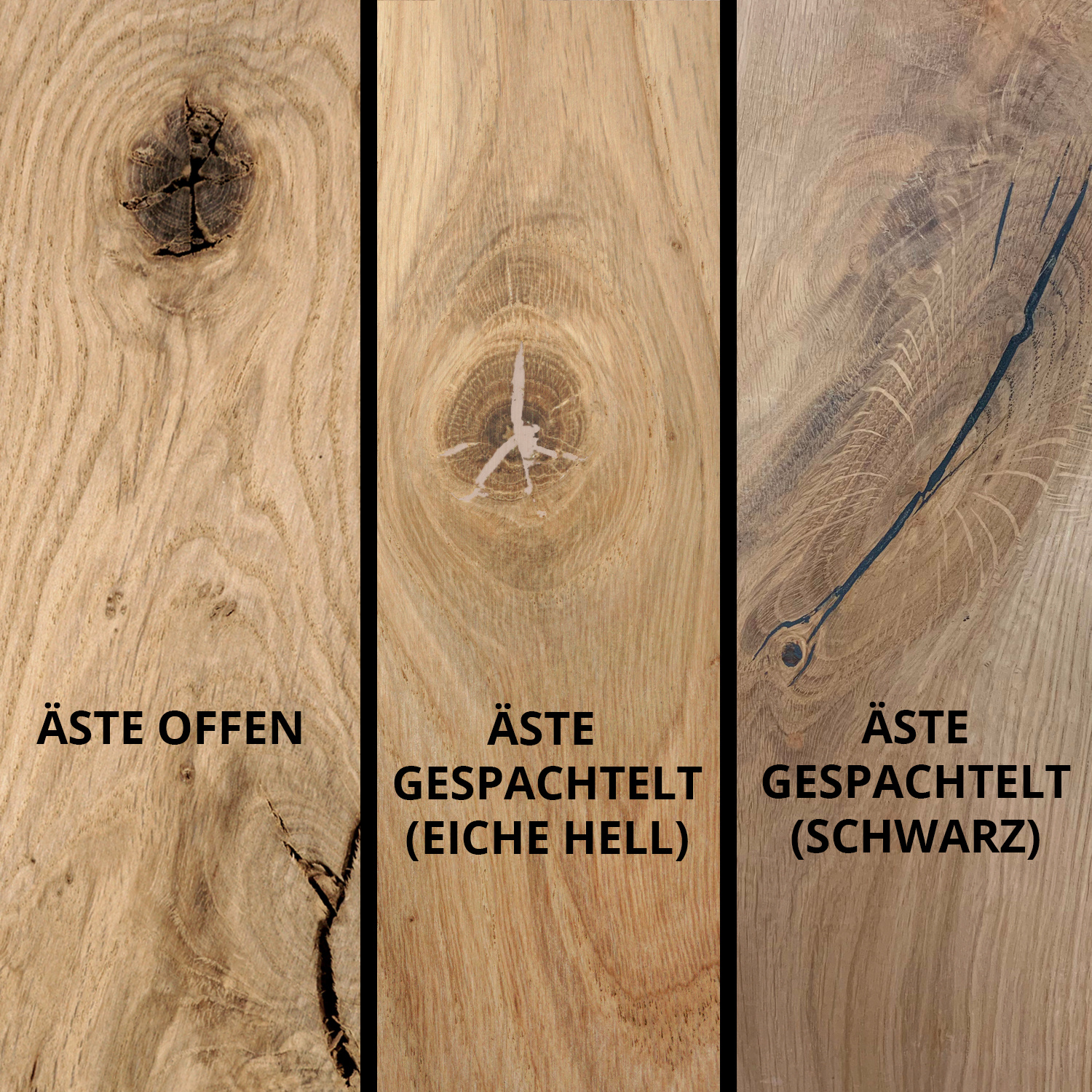  Tischplatte Eiche rund nach Maß - 6 cm dick (3-lagig) - Eichenholz rustikal - Durchmesser: 100 - 180 cm - Eiche Tischplatte rund - aufgedoppelt - verleimt & künstlich getrocknet (HF 8-12%)