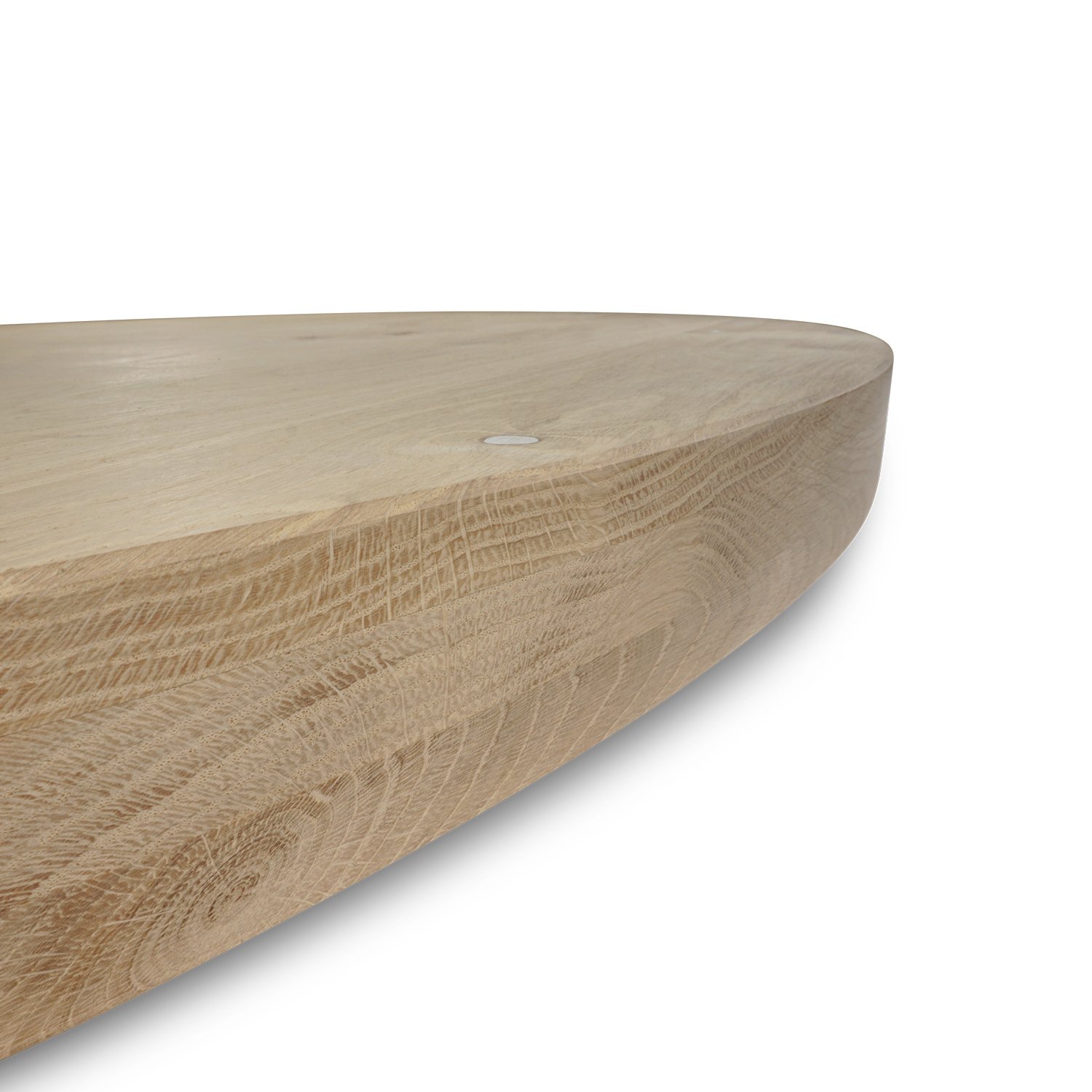  Tischplatte Eiche rund nach Maß - 6 cm dick (3-lagig) - Eichenholz rustikal - Durchmesser: 35 - 125 cm - Eiche Tischplatte rund - aufgedoppelt - verleimt & künstlich getrocknet (HF 8-12%)