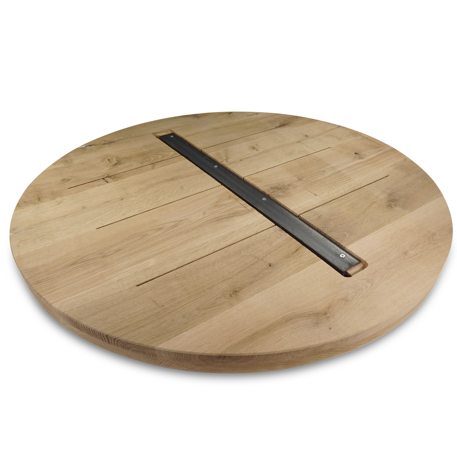  Tischplatte Eiche rund nach Maß - 4 cm dick (2-lagig) - Eichenholz A-Qualität - Durchmesser: 30 - 180 cm - Eiche Tischplatte rund massiv - verleimt & künstlich getrocknet (HF 8-12%)