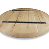 Tischplatte Wildeiche rund - 4,5 cm dick - Asteiche (rustikal) - Gebürstet - Eiche Tischplatte rund massiv - Verleimt & künstlich getrocknet (HF 8-12%)