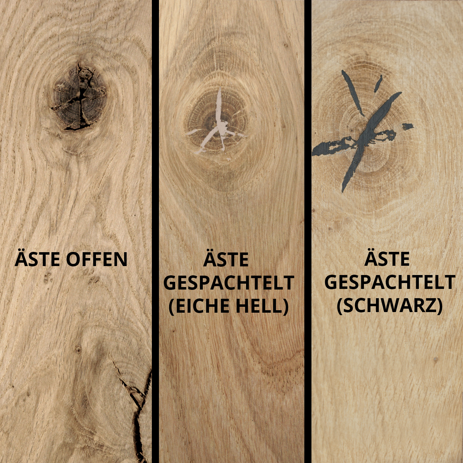  Tischplatte Eiche nach Maß - 6 cm dick (3-lagig) - Eichenholz rustikal - Eiche Tischplatte aufgedoppelt - verleimt & künstlich getrocknet (HF 8-12%) - 70-120x140-350 cm