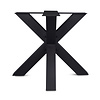 Tischgestell Metall doppelt X - 3-Teilig -10x10 cm - 90x90 cm - 72cm hoch - Stahl Tischuntergestell / Mittelfuß Rund - Schwarz Beschichtet