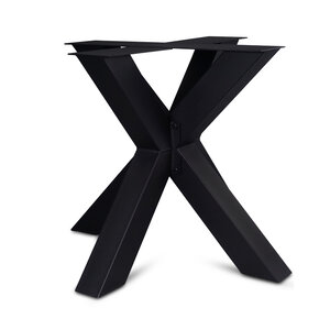 Kreuz-Tischgestell Metall - schwarz - 10x10 cm - 80x80 cm - 72 cm hoch