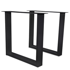 Tischbeine Metall Set (2 Stück) - U-Form - schwarz - 4x10 cm - 78 cm breit - 72 cm hoch