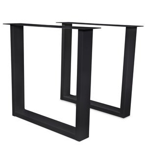 Tischbeine Metall (Set) - U-Form - schwarz - 4x10 cm - 78 cm breit - 72 cm hoch
