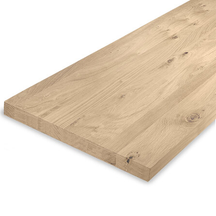 Leimholzplatte Eiche - nach Maß - Sandgestrahlt - 4 cm (40 mm) dick - Eichenholz rustikal (B/C) - Eichenplatte (Massivholzplatte) - Leimholz HF 8-12%