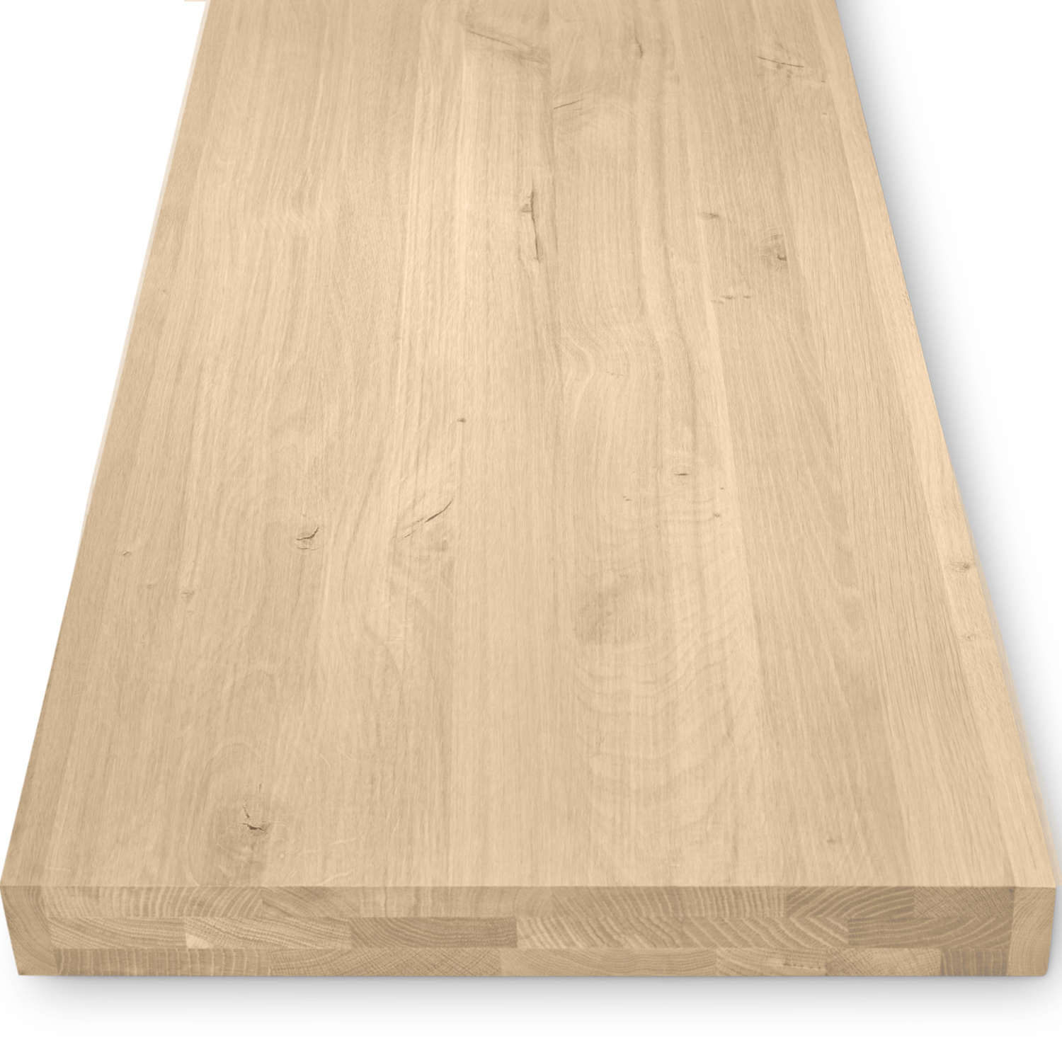  Leimholzplatte Eiche nach Maß - 6 cm dick (3-lagig augedoppelt - Hohl) - Eichenholz rustikal - Eiche Holzplatte - verleimt & künstlich getrocknet (HF 8-12%) - 15-120x20-350 cm