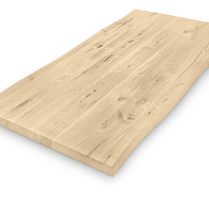 Tischplatte Eiche - mit Baumkante (CNC) - nach Maß - 4 cm - rustikal Tischplatte Eiche - mit Baumkante (CNC) - nach Maß - 4 cm - rustikal