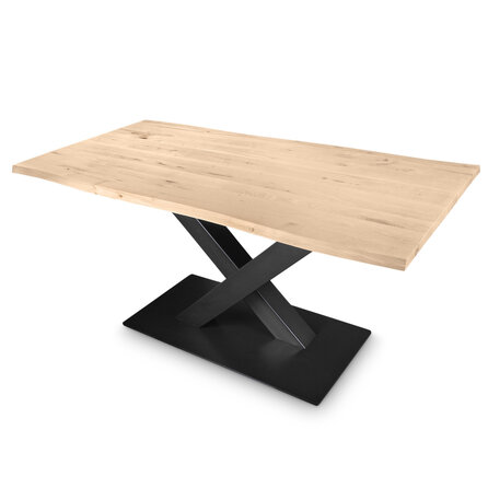 V Bein Tischgestell - schwarz - 10x10 cm - 98 / 121 cm lang - 72 cm hoch - Zentrales Esstischgestell (Tischfuß / Mittelfuß) aus beschichtetem Stahl