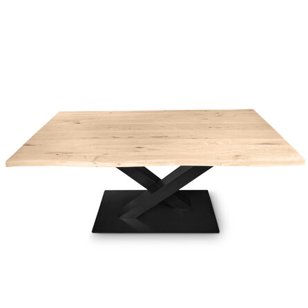 V Bein Tischgestell - schwarz - 10x10 cm - 98 / 121 cm lang - 72 cm hoch - Zentrales Esstischgestell (Tischfuß / Mittelfuß) aus beschichtetem Stahl