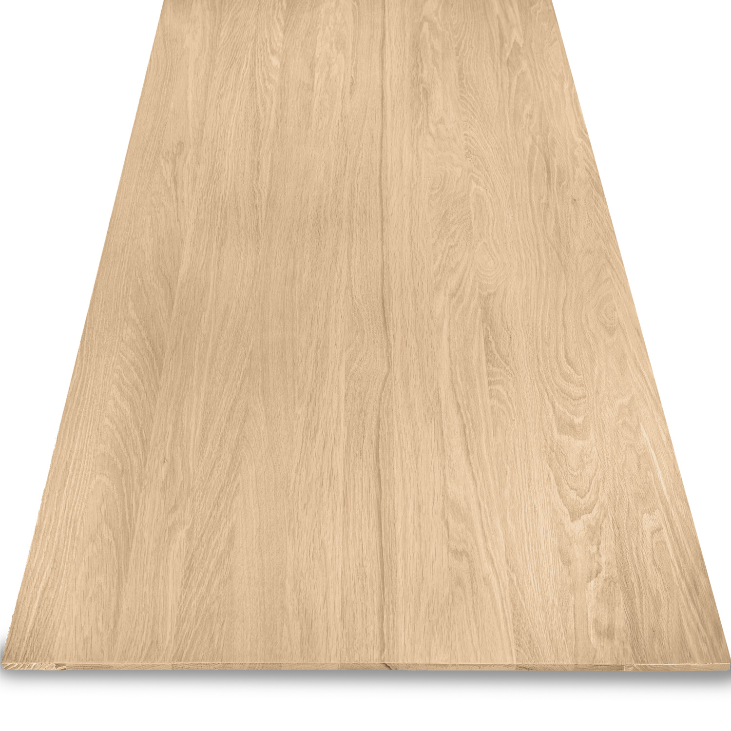  Tischplatte Eiche - Schweizer Kante - nach Maß - 4 cm dick (2-lagig) - Eichenholz A-Qualität - Eiche Tischplatte massiv - verleimt & künstlich getrocknet (HF 8-12%) - 50-120x50-350 cm