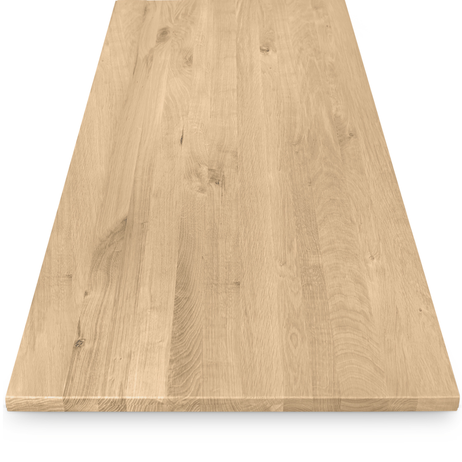  Tischplatte Eiche nach Maß - 2 cm dick - Eichenholz rustikal - Eiche Tischplatte massiv - verleimt & künstlich getrocknet (HF 8-12%) - 50-120x50-350 cm