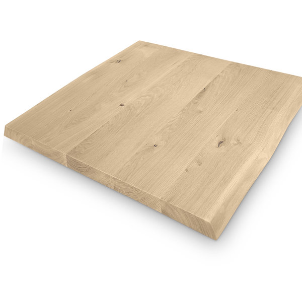  Tischplatte Wildeiche (Bistro) baumkante viereckig-  4 cm dick - Wildeiche - verschiedene Größen