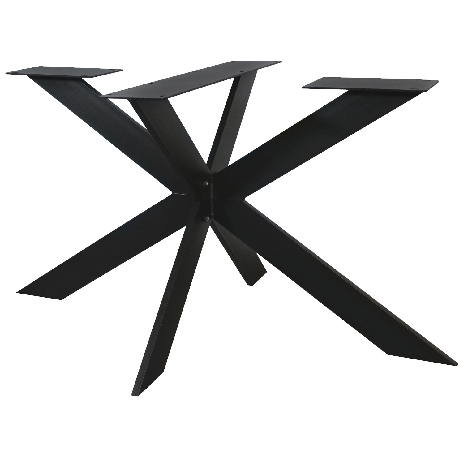  Tischgestell Metall Spider schlank- 3-Teilig - 2x10 cm - 90x140 cm - 72cm hoch - Stahl Tischuntergestell / Mittelfuß Rechteck & oval - Beschichtet - Schwarz