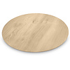 Tischplatte Wildeiche (Bistro) rund - Schweizer Kante - 3 cm dick - Asteiche (rustikal) - Eichen Tischplatte rund massiv mit abgeschrägten Kanten - Verleimt & künstlich getrocknet (HF 8-12%)