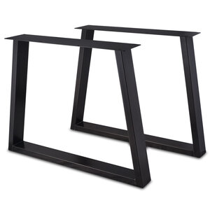 Tischbeine Metall (Set) - Trapez-Form - schwarz - 2x10 cm - 90 cm breit - 72 cm hoch