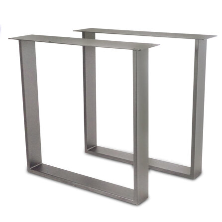 Tischbeine U Form- Edelstahl - 2x10 cm - 78 cm breit - 72 cm hoch - U-Esstischbeine / Tischkufen aus gebürstetem V2A-Edelstahl