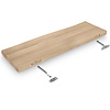 Wandregal Eiche schwebend mit Baumkante-Optik (CNC) - nach Maß - 4 cm (40 mm) dick - Eichenholz A-Qualität (A/B) - Wandboard, inklusive unsichtbarer Halterungen