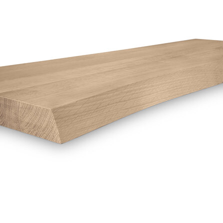 Wandregal Eiche schwebend mit Baumkante-Optik (CNC) - nach Maß - 4 cm (40 mm) dick - Eichenholz A-Qualität (A/B) - Wandboard, inklusive unsichtbarer Halterungen