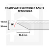 Wandregal Eiche schwebend - mit Schweizer Kante - nach Maß - 4 cm dick - Eichenholz rustikal - vorgebohrtes eichen Wandboard massiv - inklusive (Blind) -Halterungen - verleimt & künstlich getrocknet (HF 8-12%) - 20-29x50-350 cm