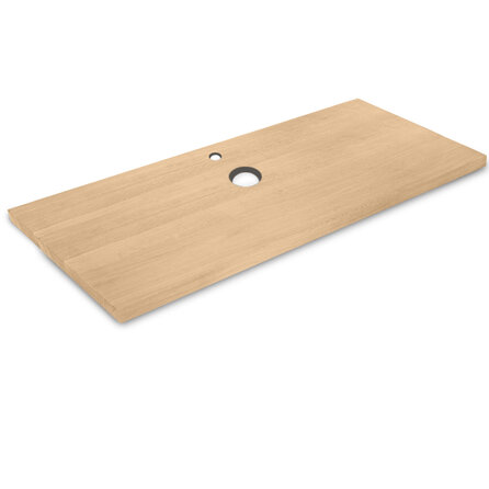Waschtischplatte Eiche (mit Löchern) - nach Maß - 3 cm (30 mm) dick - Eichenholz A-Qualität (A/B) - Massivholz Waschtisch- / Waschbeckenunterschrank