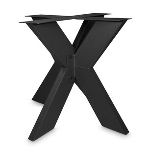 Kreuz-Tischgestell Metall - schwarz - 5x15 cm - 90x90 oder 130x130 cm - 72 cm hoch