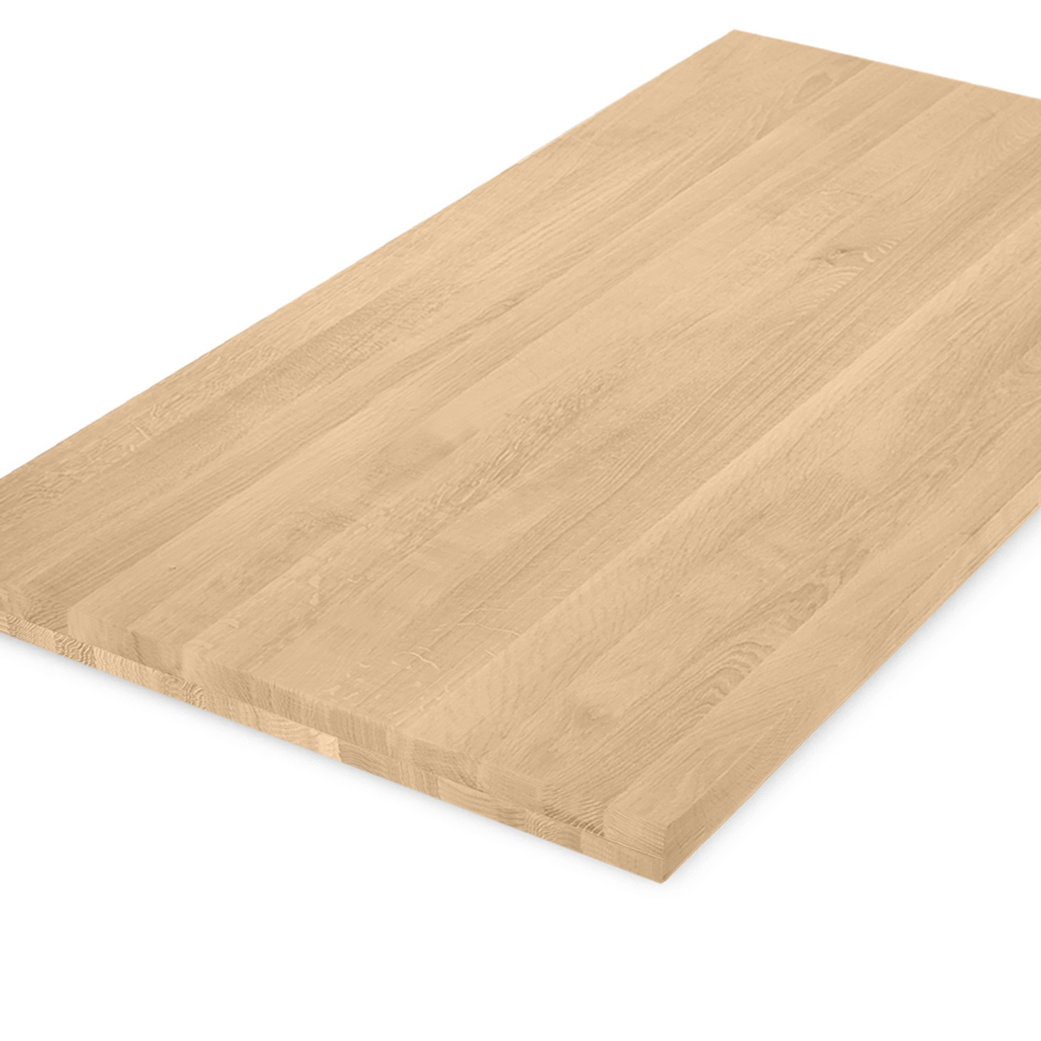  Tischplatte Eiche nach Maß - 4,6 cm dick (2-lagig) - Eichenholz A-Qualität - Eiche Tischplatte massiv - verleimt & künstlich getrocknet (HF 8-12%) - 50-120x50-350 cm