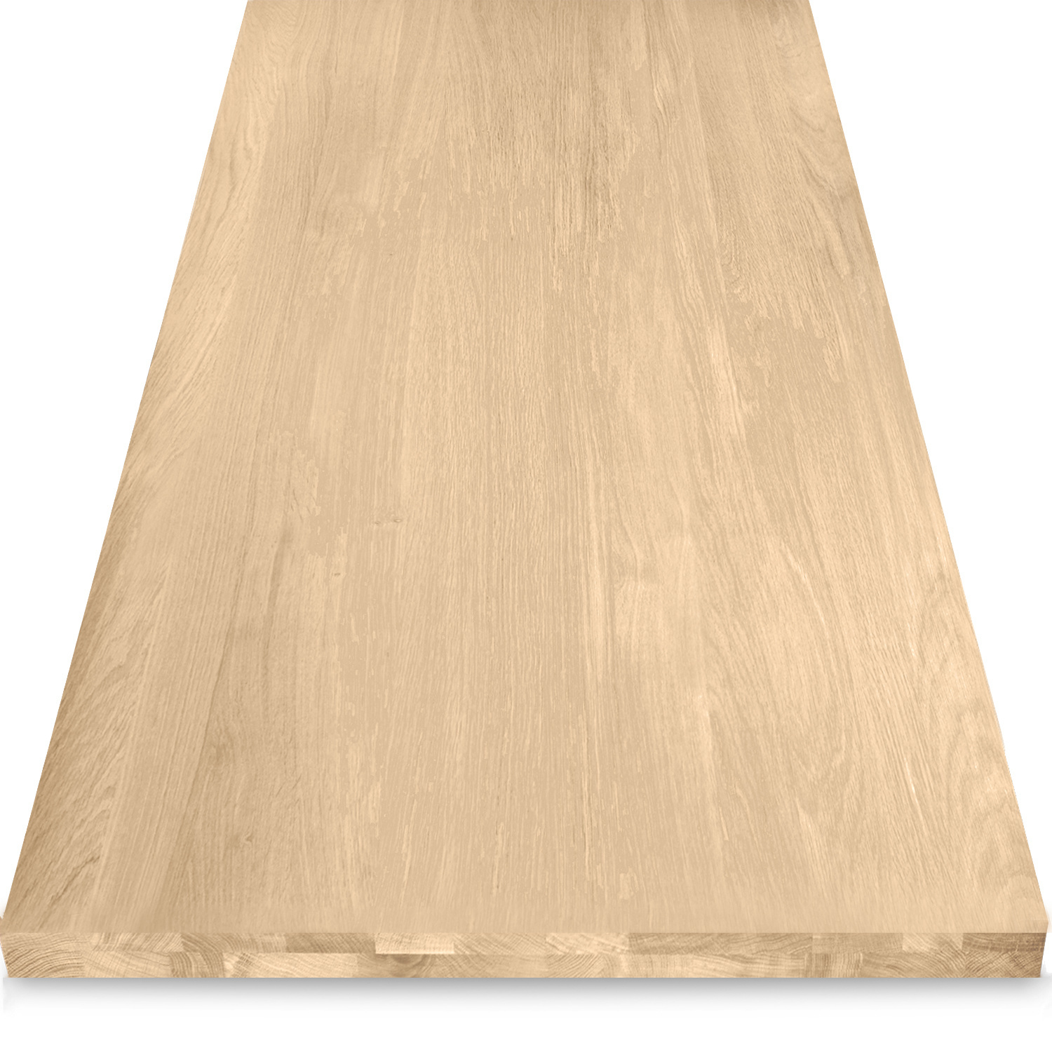  Tischplatte Eiche nach Maß - Aufgedoppelt - 4 cm dick (2-lagig) - Eichenholz A-Qualität - Eiche Tischplatte massiv - verleimt & künstlich getrocknet (HF 8-12%) - 50-120x50-350 cm