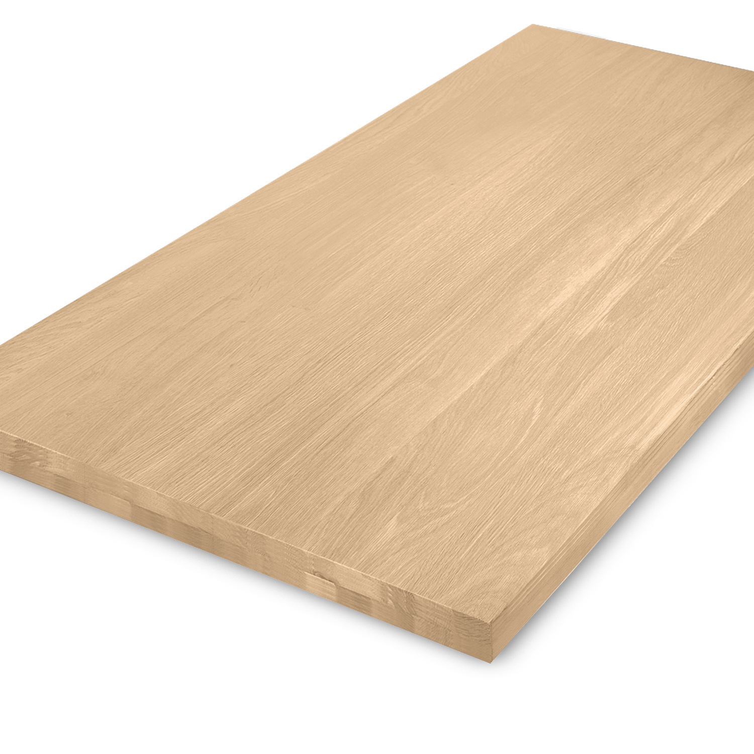  Tischplatte Eiche nach Maß - Aufgedoppelt - 5 cm dick (2-lagig) - Eichenholz A-Qualität - Eiche Tischplatte massiv - verleimt & künstlich getrocknet (HF 8-12%) - 50-120x50-300 cm
