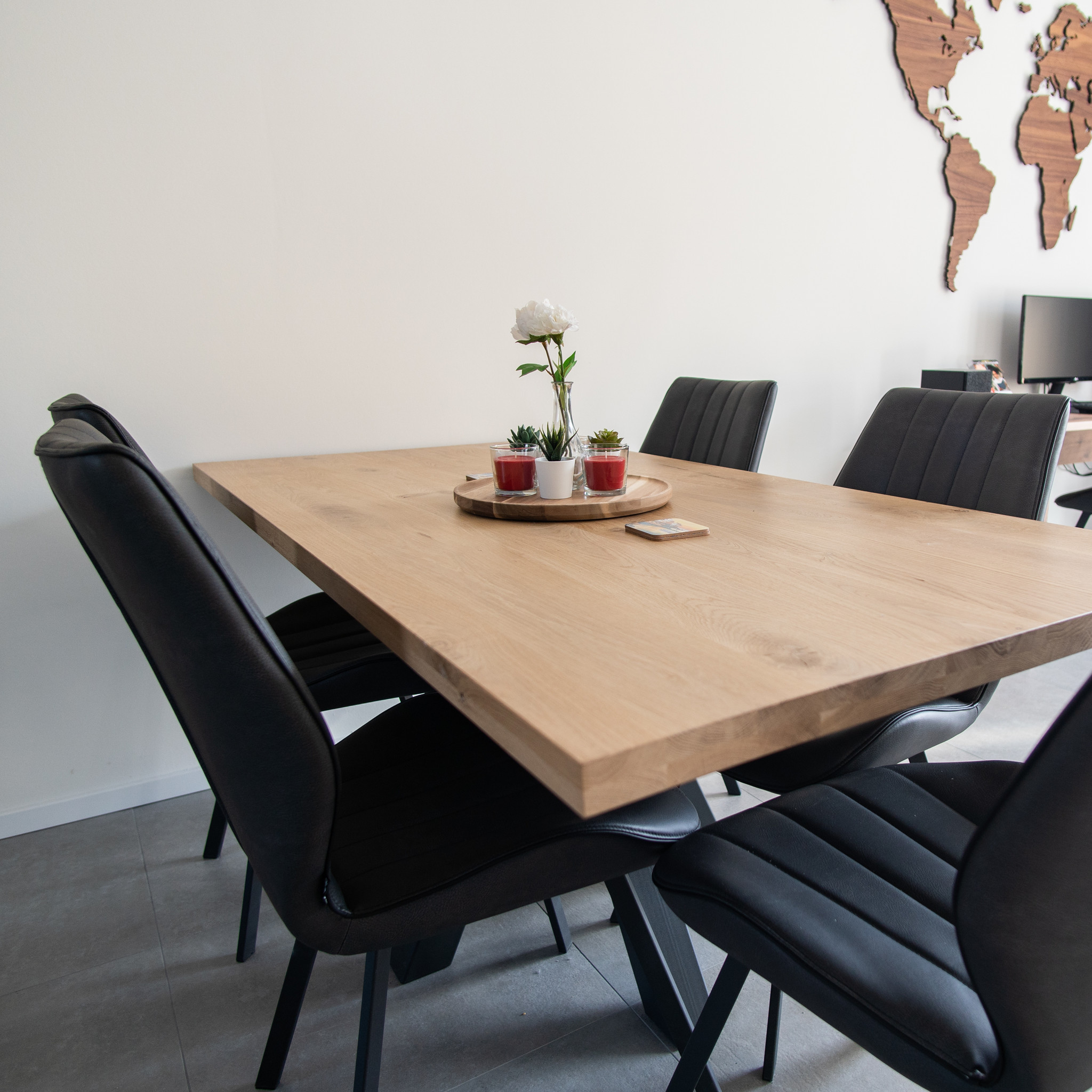  Tischplatte Eiche nach Maß - Aufgedoppelt - 6 cm dick (2-lagig) - Eichenholz rustikal - Eiche Tischplatte massiv - verleimt & künstlich getrocknet (HF 8-12%) - 50-120x50-350 cm