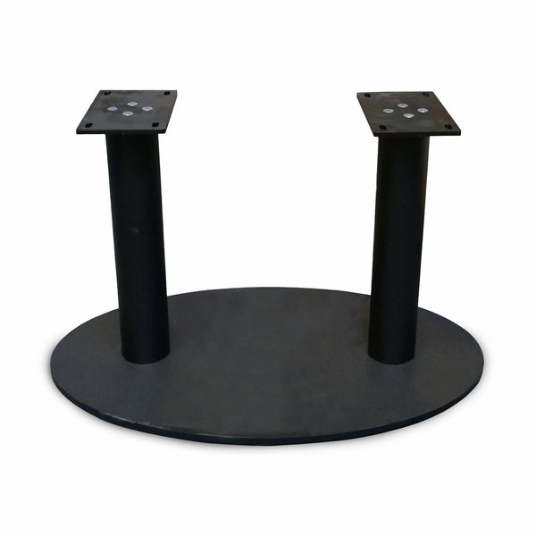  Couchtisch Gestell Metall Oval - Doppelter Fuß auf Basis - 50x60 cm - 38 cm hoch - Schwarz