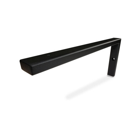 Regalhalter L Form schwarz - SET (2 Stück) - 20x10 cm - Regalträger Metall - 40x20x2 mm Profil - Wandhalterung Stahl - Beschichtet