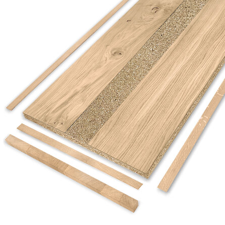 Eichenfurnier nach Maß - 3 cm (30 mm) dick - Echtholzfurnier Eichenholz A-Qualität - Furniereiche Platte (Spanplatte Eiche furniert)