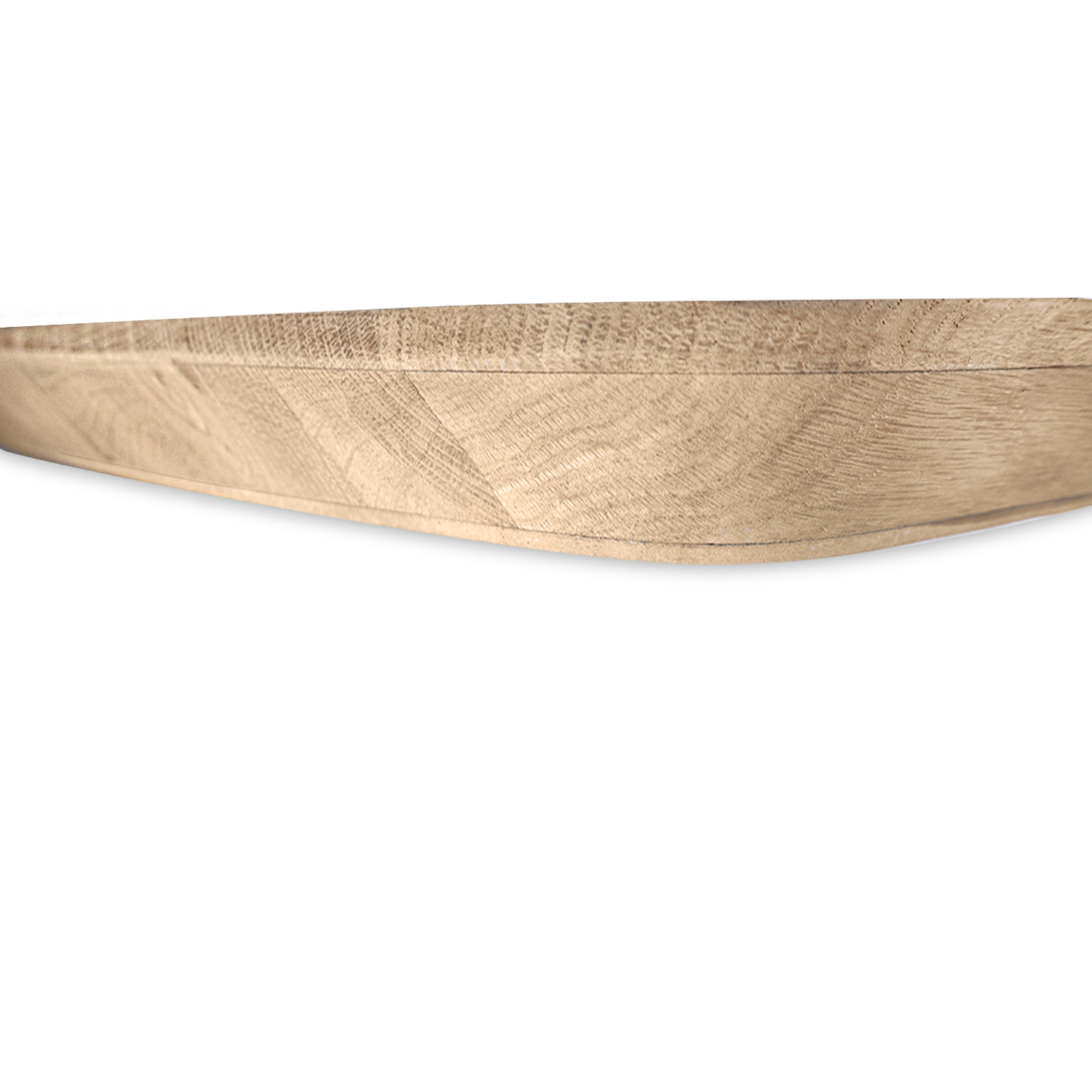  Tischplatte Eichenfurnier dänisch-oval - 3,6 cm dick - Eichenholz A-Qualität - mit Schweizer Kante - Eichenholz A-Qualität - mit abgeschrägten Kanten - Bootsform Eiche Tischplatte massiv - HF 8-12%