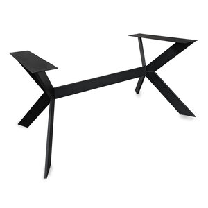 X-Bein-Tischgestell Metall - schwarz - 2x10 cm - 90x155 - 72 cm hoch
