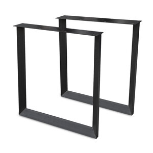 Tischbeine Metall Set (2 Stück) - U-Form (twist) - schwarz - 5,5x8 cm - 78 cm breit - 72 cm hoch