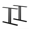 Tischbeine I Metall schlank - SET (2 Stück) - 2x10 cm - 78 cm breit - 72 cm hoch - T-form Tischkufen / Tischgestell beschichtet - Schwarz