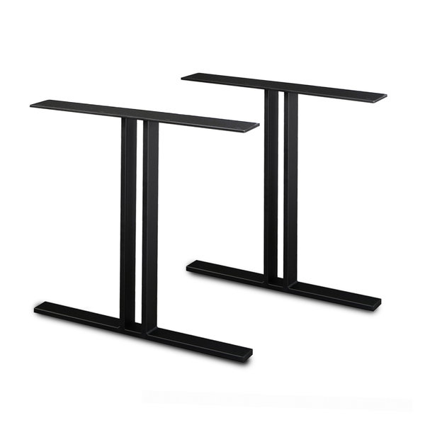  Tischbeine T-Metall schlank - SET (2 Stück) - 2x8 cm - 78 cm breit - 72 cm hoch - Beschichtet - Schwarz