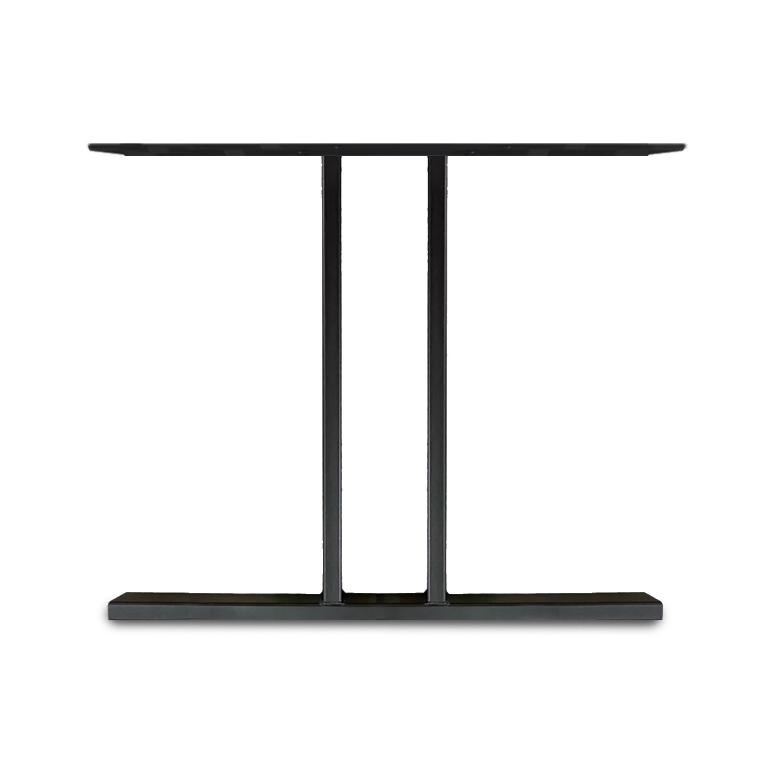  Tischbeine I Metall schlank - SET (2 Stück) - 2x10 cm - 78 cm breit - 72 cm hoch - T-form Tischkufen / Tischgestell beschichtet - Schwarz