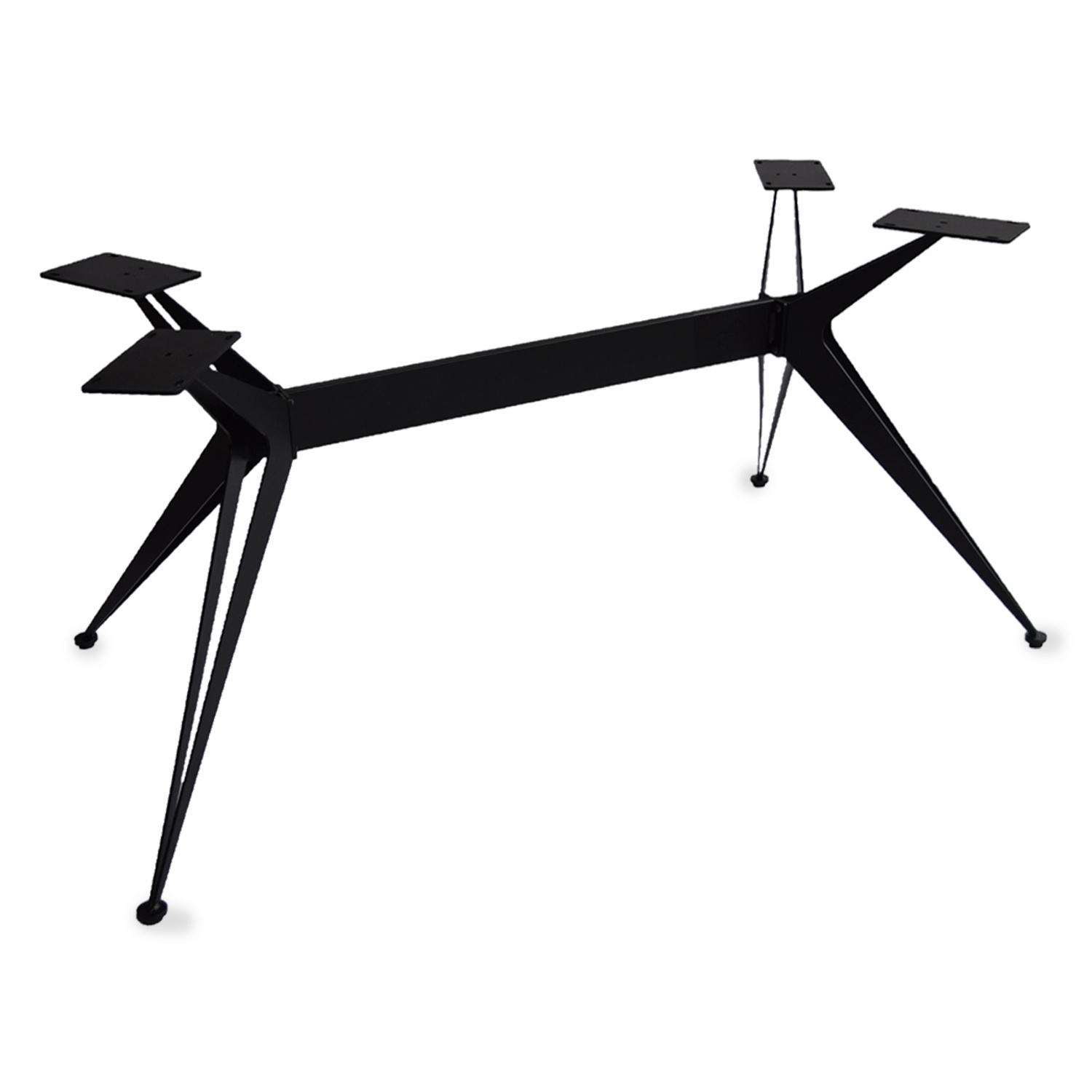  Tischgestell Metall 3D Butterfly Frame schlank - 3-Teilig - 2x2 cm - 90x190 cm - 72cm hoch - Stahl Tischuntergestell - Rechteck - Beschichtet - Schwarz