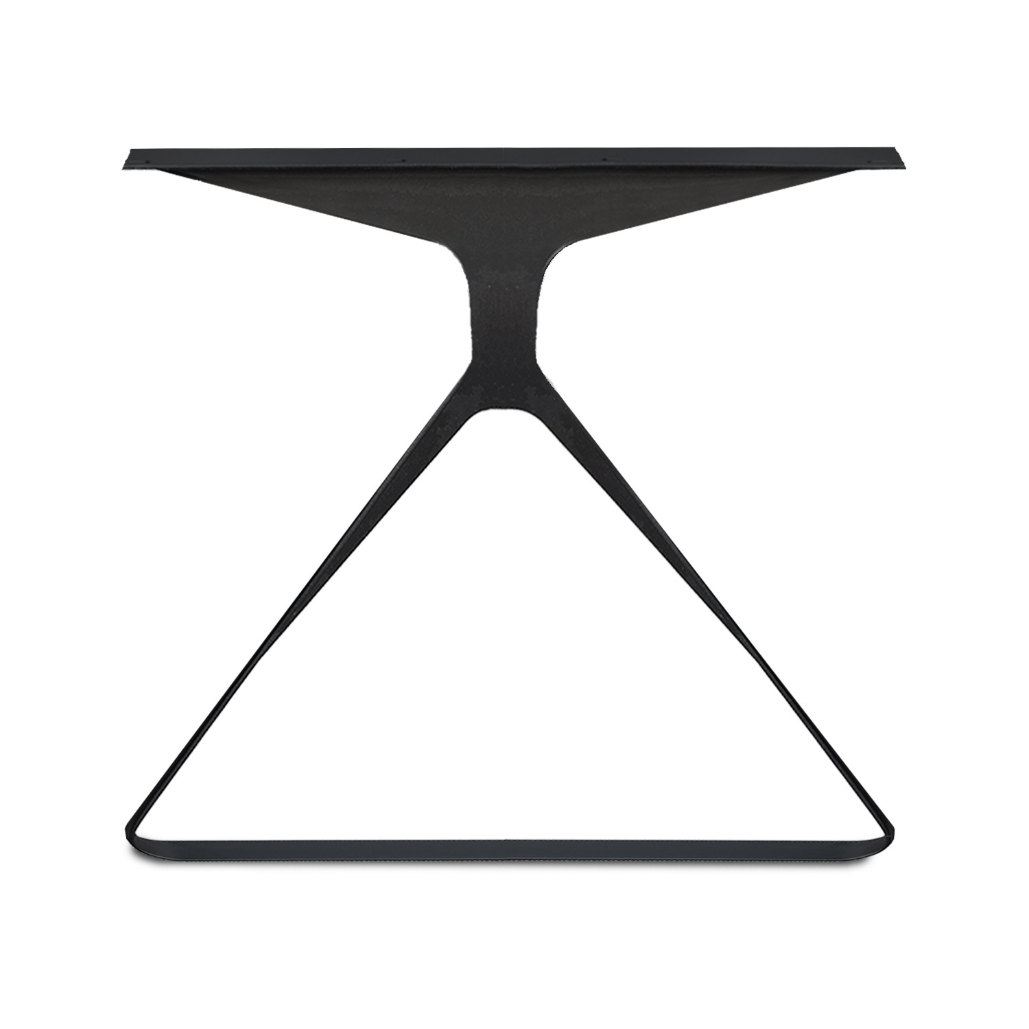  Tischbeine Y Metall SET (2 Stück) - 8x0,5 cm - 78-80 cm breit - 72 cm hoch - Dreieck-form Tischkufen / Tischgestell beschichtet - Schwarz