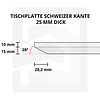 Tischplatte Wildeiche - Schweizer Kante - nach Maß - 2,5 cm dick (1-Schicht) - XXL Lamellen (14-20 cm breit) - Asteiche (rustikal) - verleimt & künstlich getrocknet (HF 8-12%) - 40-117x80-247 cm