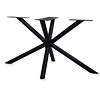 Tischgestell Metall Spider Elegant - 3-Teilig - rund 6 cm - 90x140 cm - 72 cm hoch - Stahl Tischuntergestell / Mittelfuß Rechteck, oval & gross rund - Schwarz Beschichtet