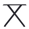 Schreibtischbeine X Metall elegant SET (2 Stück) - Bürotisch / Schreibtisch Beine / Füße - 10x4 cm - 60 cm breit - 72 cm hoch - X-form Schreibtisch Gestell beschichtet - Schwarz