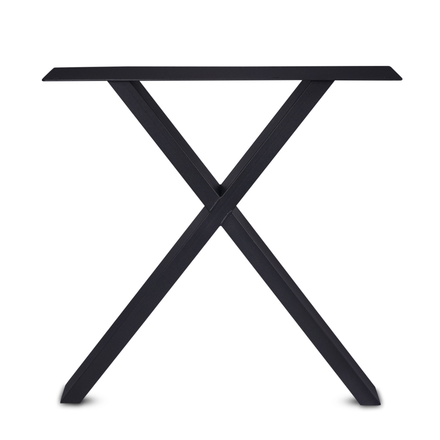  Schreibtischbeine X Metall elegant SET (2 Stück) - Bürotisch / Schreibtisch Beine / Füße - 10x4 cm - 60 cm breit - 72 cm hoch - X-form Schreibtisch Gestell beschichtet - Schwarz