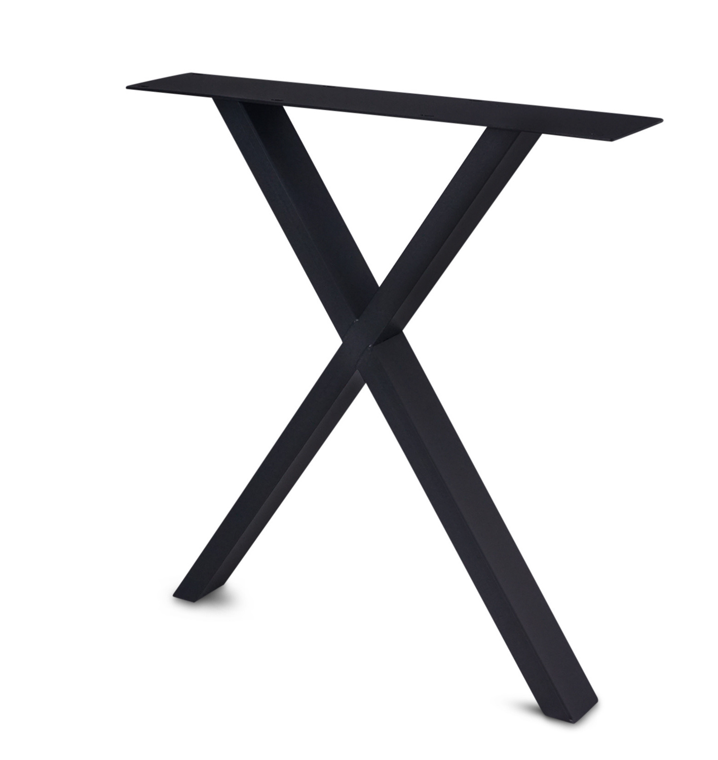  Schreibtischbeine X Metall elegant SET (2 Stück) - Bürotisch / Schreibtisch Beine / Füße - 10x4 cm - 60 cm breit - 72 cm hoch - X-form Schreibtisch Gestell beschichtet - Schwarz