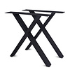 Schreibtischbeine X Metall elegant SET (2 Stück) - Bürotisch / Schreibtisch Beine / Füße - 10x4 cm - 60 cm breit - 72 cm hoch - X-form Schreibtisch Gestell beschichtet - Schwarz