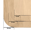 Tischplatte Wildeiche - mit runden Ecken - 2,5 cm dick (1-Schicht) - XXL Lamellen (14-20 cm breit) - Asteiche (rustikal) - verleimt & künstlich getrocknet (HF 8-12%) - mit abgerundeten Kanten - verschiedene Größen